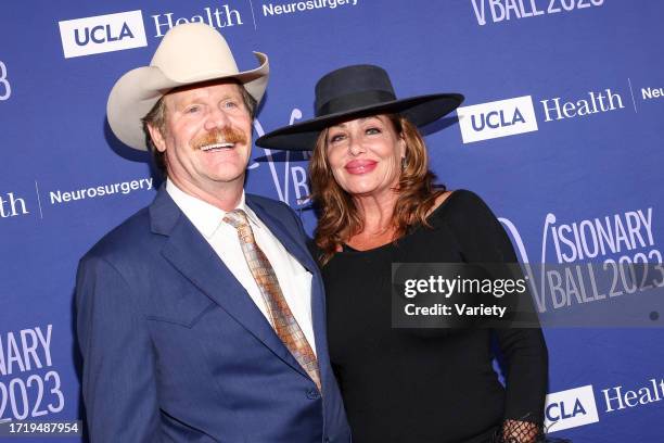 Kelly LeBrock and guest at the The UCLA Department of Neurosurgery Visionary Ball Honoring Byron Allen, Johnese Spisso, MPA and Erika Kort at The...