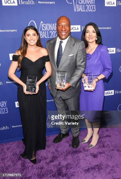 Honorees Erika Kort, Byron Allen and Johnese Spisso at the The UCLA Department of Neurosurgery Visionary Ball Honoring Byron Allen, Johnese Spisso,...