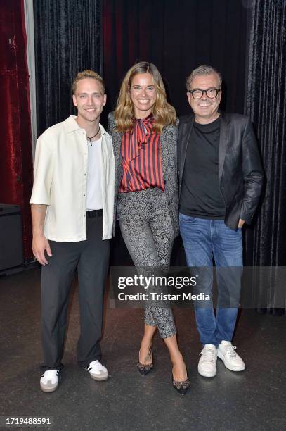 Noah Bono, Susanne Boehm and Reinhard Maetzler during the Noah Bono Album Release Party on October 11, 2023 in Hamburg, Germany.