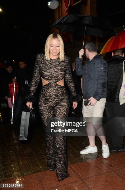 Kimberley Walsh is seen leaving the Attitude Awards in on October 11, 2023 in London, United Kingdom.