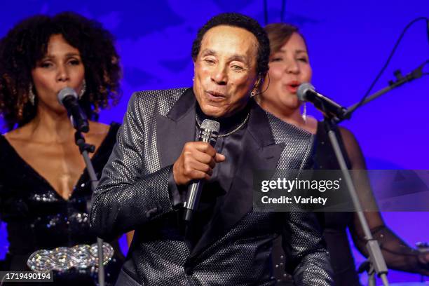 Smokey Robinson performs onstage at the The UCLA Department of Neurosurgery Visionary Ball Honoring Byron Allen, Johnese Spisso, MPA and Erika Kort...