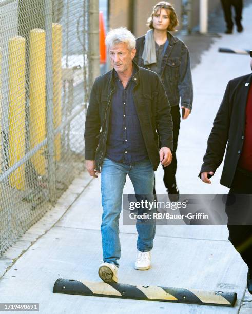 Sean Penn is seen at "Jimmy Kimmel Live" on October 11, 2023 in Los Angeles, California.