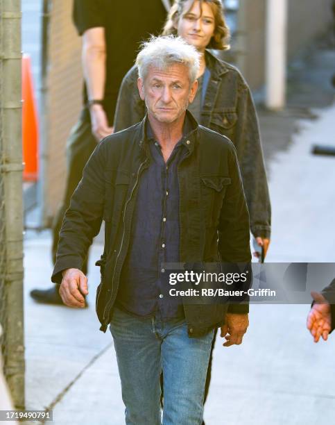 Sean Penn is seen at "Jimmy Kimmel Live" on October 11, 2023 in Los Angeles, California.