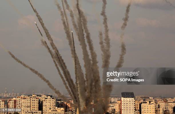 Palestine fires rockets in response to Israeli airstrikes in Gaza City. On Oct 7, the Palestinian militant group Hamas launched a surprise attack in...