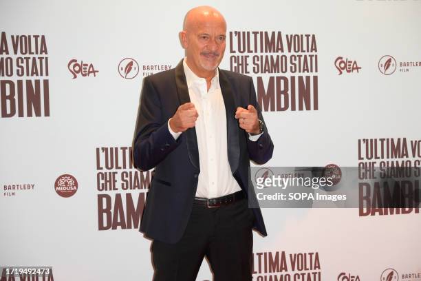 Claudio Bisio attends the red carpet of the movie, La prima volta che siamo stati bambini premiere at The Space Cinema Moderno.