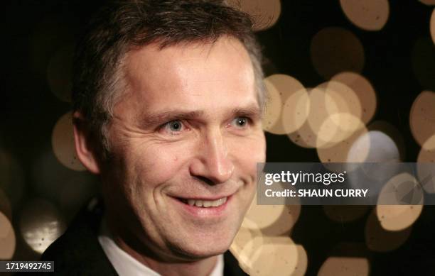 Norwegian Prime Minister Jens Stoltenberg attends an official switching on of the Trafalgar Square Christmas tree, 06 December 2007, donated to...