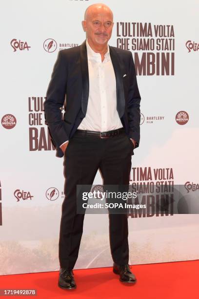 Claudio Bisio attends the red carpet of the movie, La prima volta che siamo stati bambini premiere at The Space Cinema Moderno.