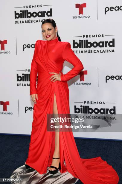 Maite Perroni attends the 2023 Billboard Latin Music Awards at Watsco Center on October 05, 2023 in Coral Gables, Florida.