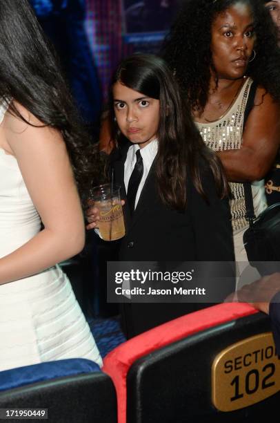 Blanket Jackson arrives at the world premiere of "Michael Jackson ONE by Cirque du Soleil" at the Mandalay Bay Resort and Casino on June 29, 2013 in...