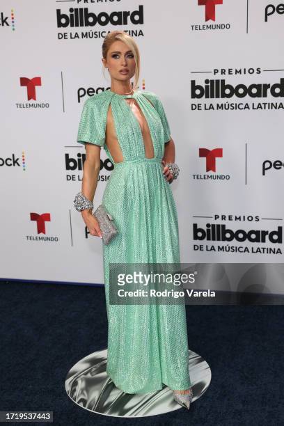 Paris Hilton attends the 2023 Billboard Latin Music Awards at Watsco Center on October 05, 2023 in Coral Gables, Florida.
