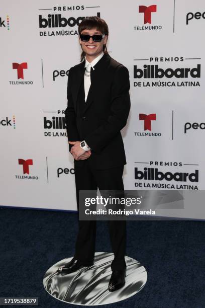 Peso Pluma attends the 2023 Billboard Latin Music Awards at Watsco Center on October 05, 2023 in Coral Gables, Florida.