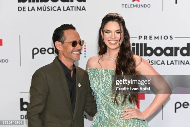 Marc Anthony and Nadia Ferreira attend the 2023 Billboard Latin Music Awards at Watsco Center on October 05, 2023 in Coral Gables, Florida.