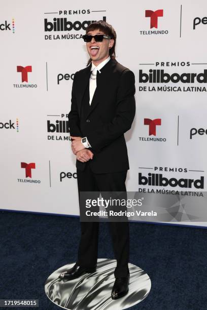 Peso Pluma attends the 2023 Billboard Latin Music Awards at Watsco Center on October 05, 2023 in Coral Gables, Florida.