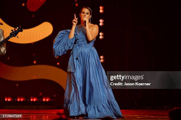 Ximena Sarinana performs onstage during the 2023 Billboard Latin Music Awards at Watsco Center on October 05, 2023 in Coral Gables, Florida.