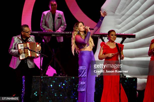 Sofia Reyes performs onstage during the 2023 Billboard Latin Music Awards at Watsco Center on October 05, 2023 in Coral Gables, Florida.