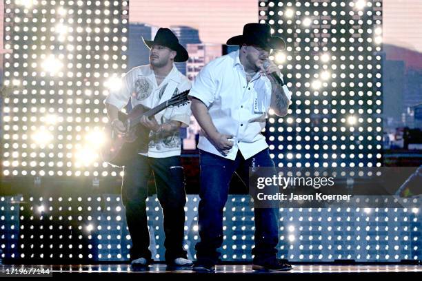 Grupo Frontera performs onstage during the 2023 Billboard Latin Music Awards at Watsco Center on October 05, 2023 in Coral Gables, Florida.