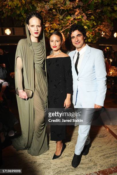 Jordan Roth, Dianna Agron and Zac Posen attend the New York City Ballet's 2023 Fall Gala at the David H. Koch Theatre at Lincoln Center on October...