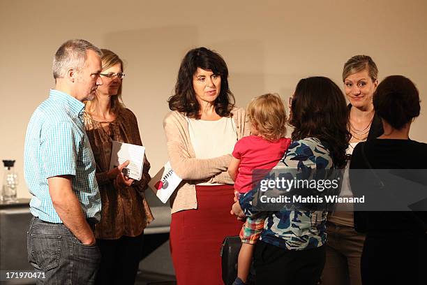 Andrea Nahles, Brigitte Huber and Meike Dinklage attend 'Brigitte Live: Frauen waehlen' forum at Guerzenich on June 30, 2013 in Cologne, Germany.