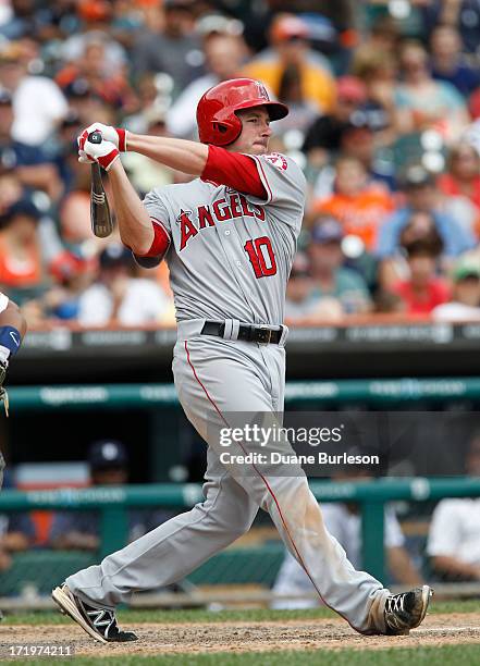 Brad Hawpe of the Los Angeles Angels bats against the Detroit Tigers at Comerica Park on June 27, 2013 in Detroit, Michigan.