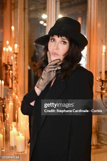 Isabelle Adjani attends the "Moet & Chandon Collection Impériale Création N°1" Launch Dinner At Hotel De Bourrienne on October 05, 2023 in Paris,...