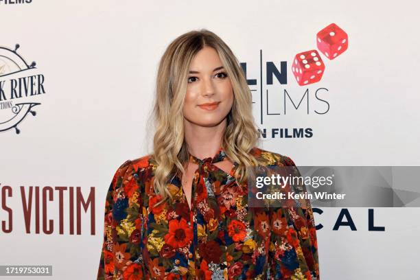 Emily VanCamp attends the Los Angeles Special Screening of "Miranda's Victim" at Regency Bruin Theatre on October 05, 2023 in Los Angeles, California.