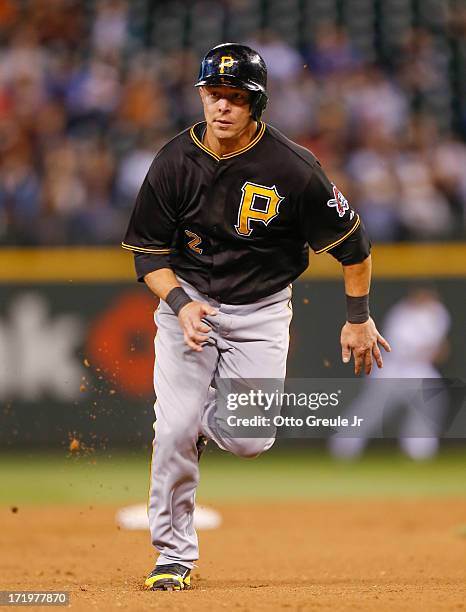 Brandon Inge of the Pittsburgh Pirates rounds the bases against the Seattle Mariners at Safeco Field on June 25, 2013 in Seattle, Washington.
