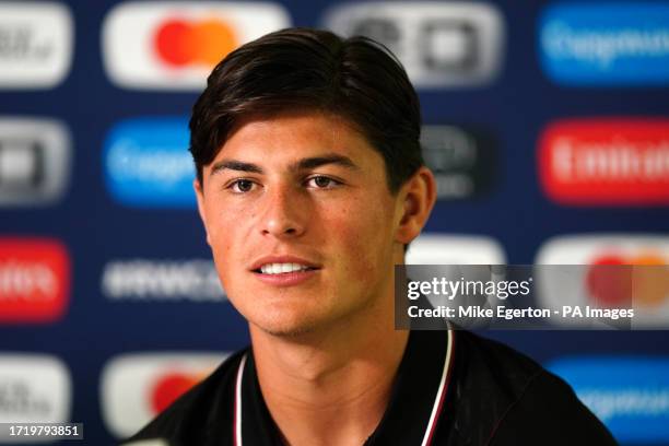 Wales' Louis Rees-Zammit during a training session at the Stade Mayol in Toulon, France. Picture date: Thursday October 12, 2023.