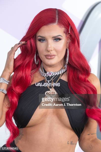 Justina Valentine arrives to the BET Hip Hop Awards at Cobb Energy Performing Arts Center on October 03, 2023 in Atlanta, Georgia.