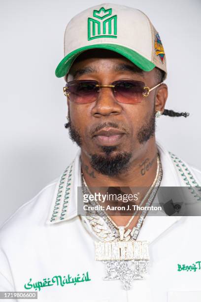 Benny the Butcher arrives to the BET Hip Hop Awards at Cobb Energy Performing Arts Center on October 03, 2023 in Atlanta, Georgia.
