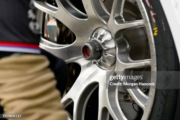 General view of a wheel nut on the car of Chaz Mostert during the Bathurst 1000, part of the 2023 Supercars Championship Series at Mount Panorama on...