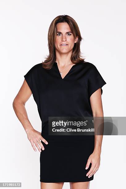 Amelie Mauresmo poses for an exclusive photoshoot during the WTA 40 Love Celebration on Middle Sunday of the Wimbledon Lawn Tennis Championships at...