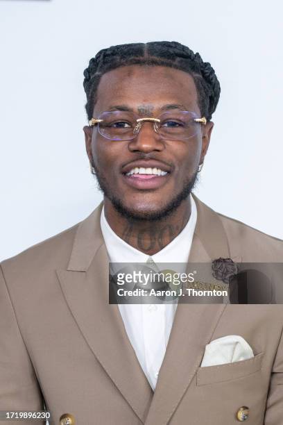 Young Fl arrives to the BET Hip Hop Awards at Cobb Energy Performing Arts Center on October 03, 2023 in Atlanta, Georgia.