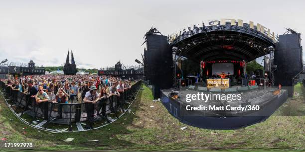 Craig Charles performs at the Shangri-La area at the Glastonbury Festival of Contemporary Performing Arts at Worthy Farm, Pilton on June 28, 2013...