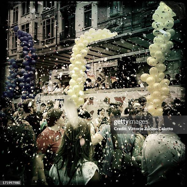 Activists and supporters of gay rights attend the annual Gay Pride parade on June 29, 2013 in Milan, Italy. The parade is part of a World Pride Week...