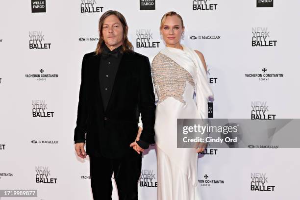 Norman Reedus and Diane Kruger attend the New York City Ballet 2023 Fall Fashion Gala at David H. Koch Theater, Lincoln Center on October 05, 2023 in...