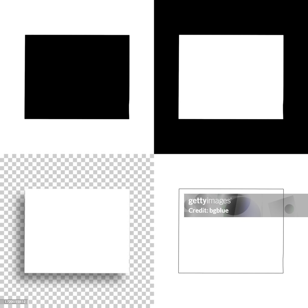 Mitchell County, Kansas. Maps for design. Blank, white and black backgrounds