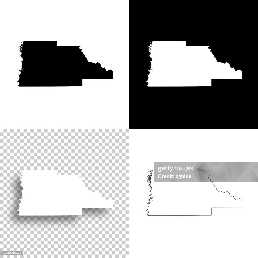 Hernando County, Florida. Maps for design. Blank, white and black backgrounds