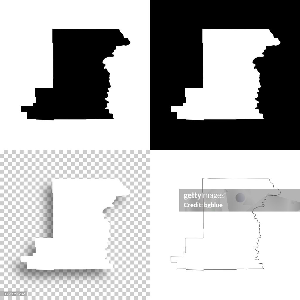 Benton County, Oregon. Maps for design. Blank, white and black backgrounds