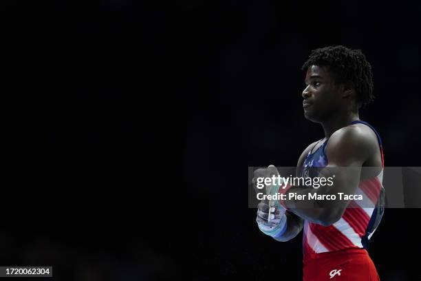 Frederick Richard of United States attends the Men's Individual All-Around Final during day six Artistic Gymnastics World Championships on October...