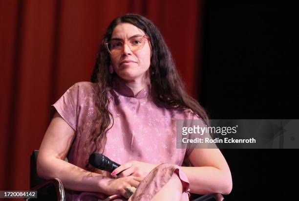 Carmen Rios speaks at 50 Years of Ms. Magazine presented by the Hammer Conversations series at the Hammer Museum on October 05, 2023 in Los Angeles,...