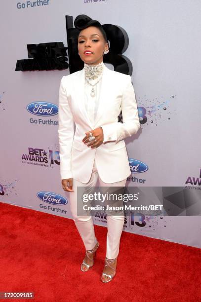 Singer Janelle Monae attends the Ford Red Carpet at the 2013 BET Awards at Nokia Theatre L.A. Live on June 30, 2013 in Los Angeles, California.
