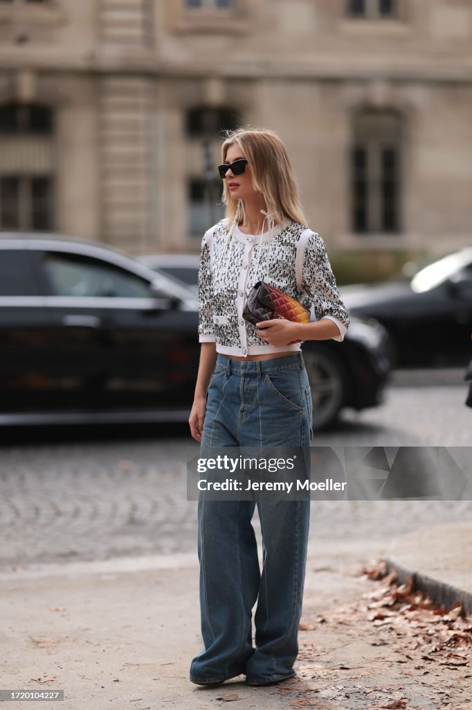 Street Style - Paris Fashion Week - Womenswear Spring/Summer 2024 - Day Nine