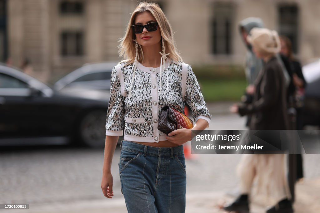 Street Style - Paris Fashion Week - Womenswear Spring/Summer 2024 - Day Nine