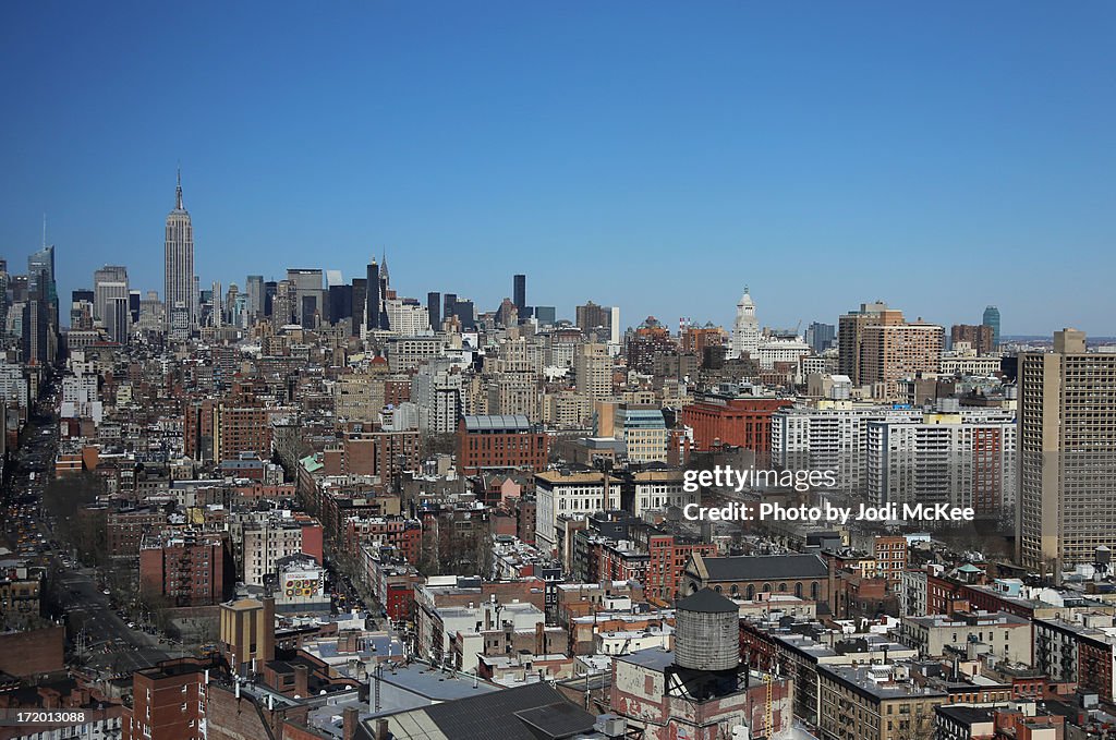 Looking north at midtown Manhattan