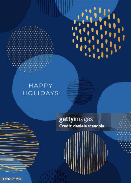 happy holidays greeting card. - modern certificate stock illustrations