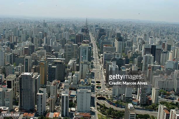 av paulista. vista aérea - vista aérea stock pictures, royalty-free photos & images