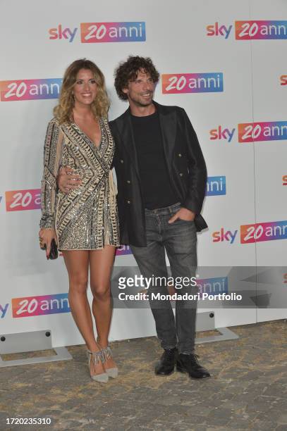 Italian actor Francesco Montanari and his wife Federica Sorino attend a panel during the 20 Years in Italy Celebration of Sky at the National Roman...