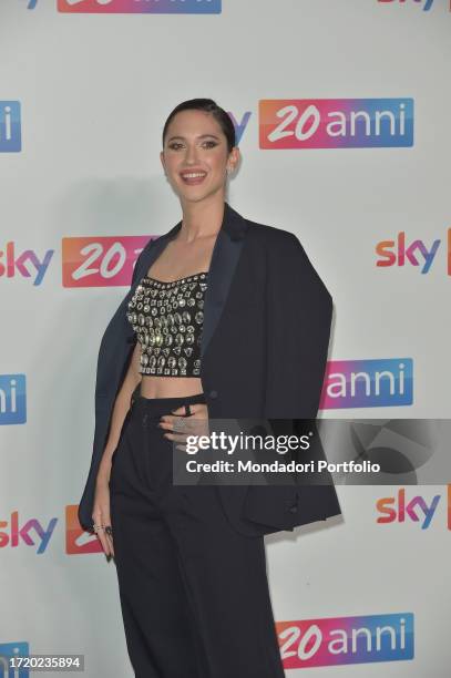 Italian singer and actress Lodovica Comello attends a panel during the 20 Years in Italy Celebration of Sky at the National Roman Museum, Baths of...