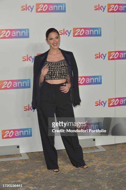 Italian singer and actress Lodovica Comello attends a panel during the 20 Years in Italy Celebration of Sky at the National Roman Museum, Baths of...
