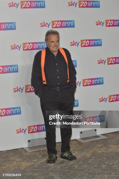 Italian photographer Oliviero Toscani attends a panel during the 20 years attends a panel during the 20 Years in Italy Celebration of Sky at the...